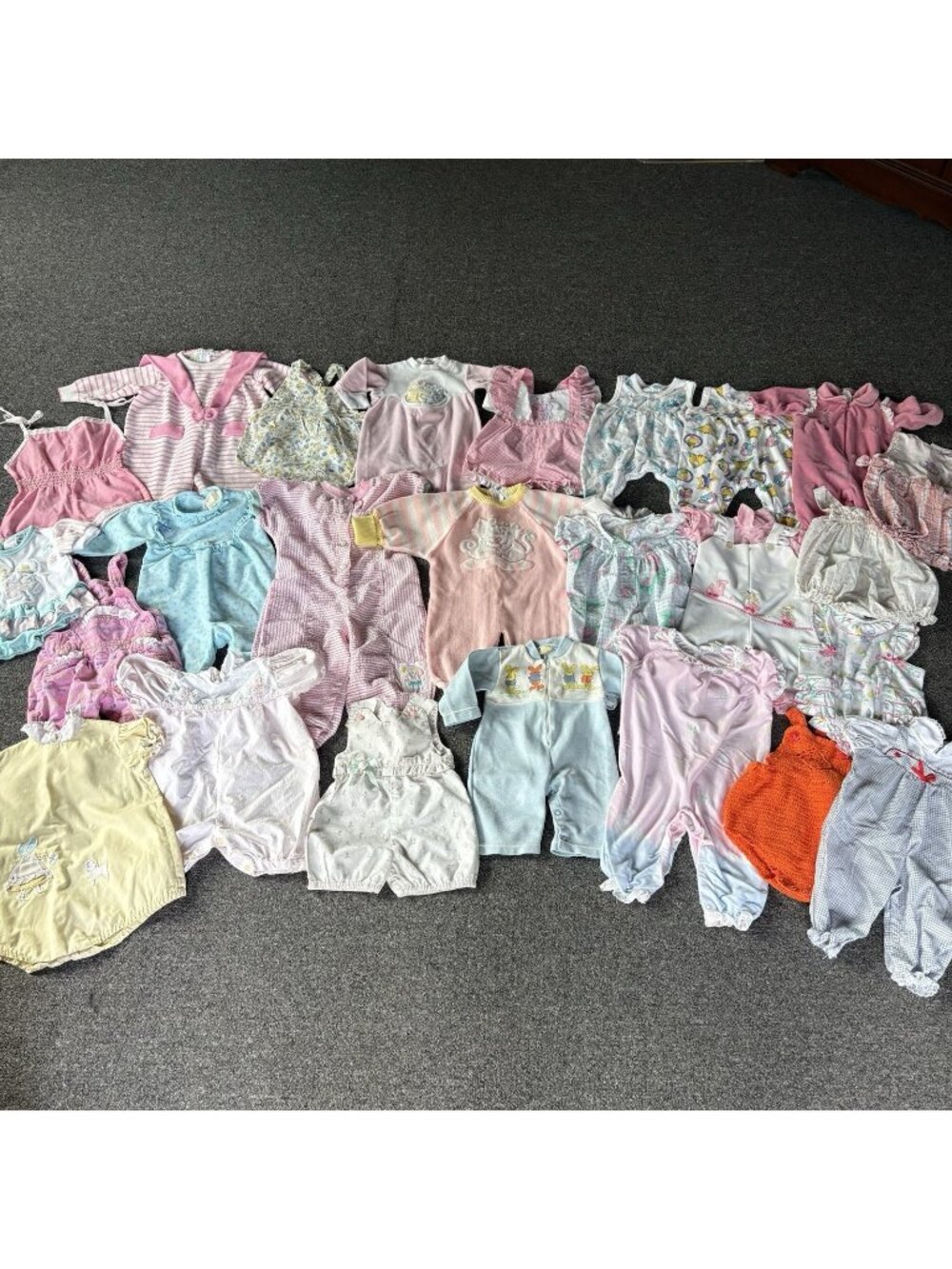 Vintage Lot of Baby Girl 3-24 Months One-Piece Rompers Sunsuits Shortalls